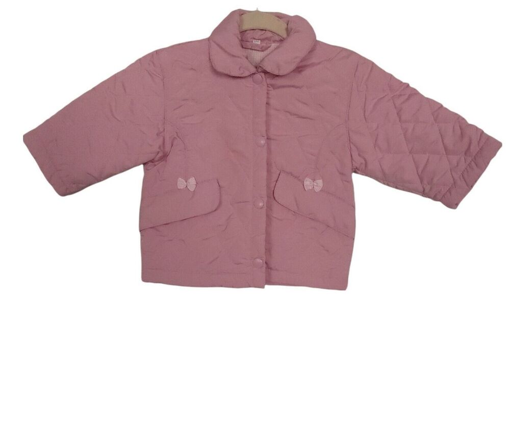 Vintage Redaction Baby girl quilted Coat Jacket Light Pink size 6 months